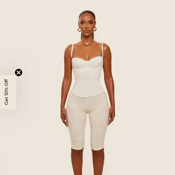 Elegant Cream Bustier Top- MarsTheLabel - Picture 7 of 15